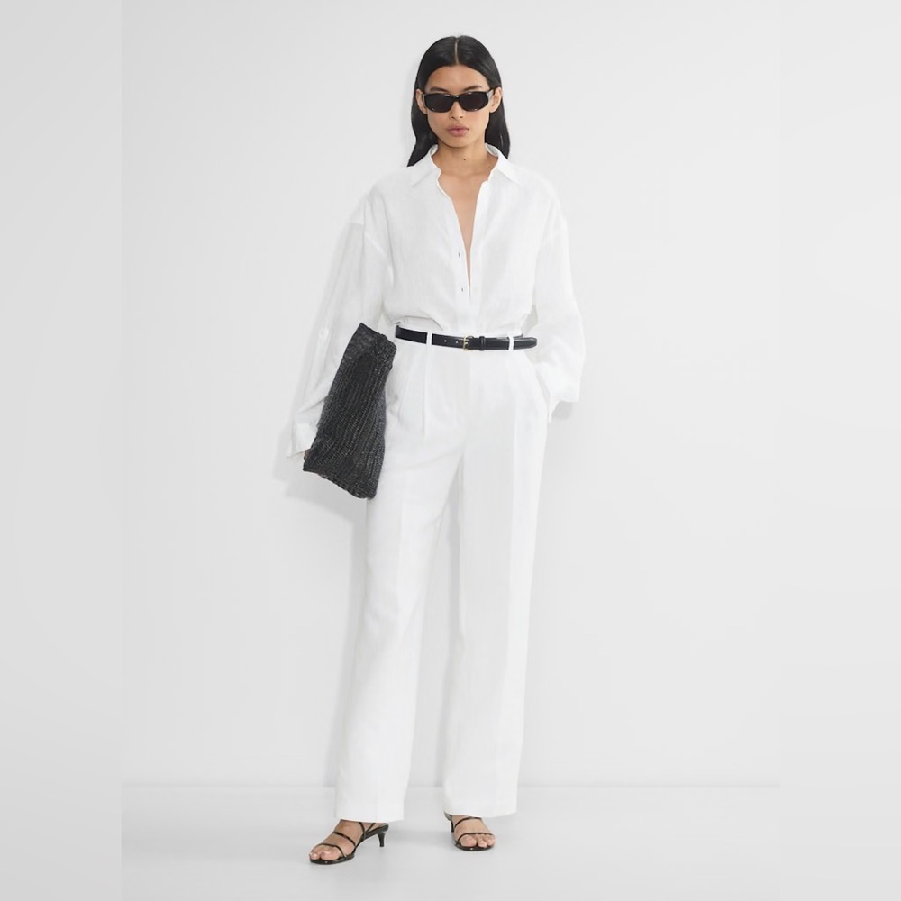 Aritzia The Effortless Pant White Linen
